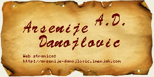 Arsenije Danojlović vizit kartica